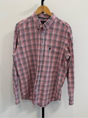 johnnie-O Multicolor Plaid Button-Down Shirt XL Business Casual Spring Preppy